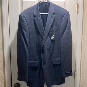 Nautica 42L Blue Plaid Blazer